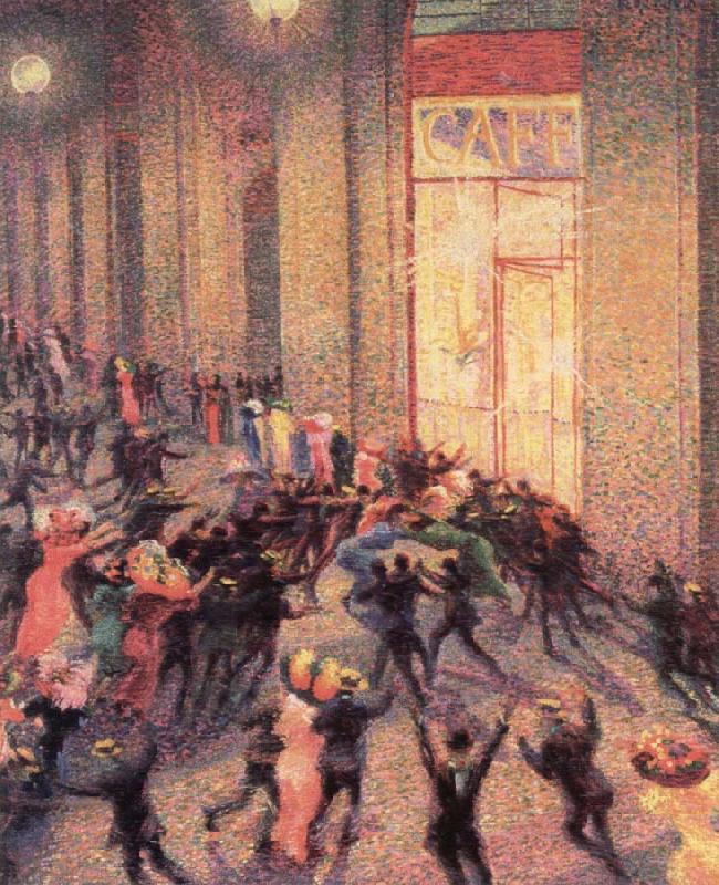 Umberto Boccioni a fight in the arcade china oil painting image